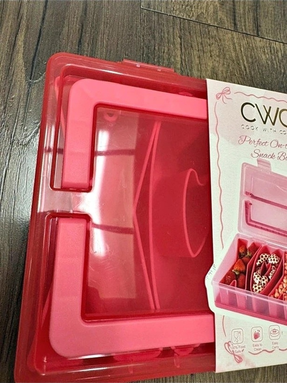 CWC Cook With Color Pink 4 Compartment Snack Box (Snackle box) - Picture 4 of 6